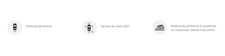 Íconos de sensor de reversa, cámara de visión 360 grados y sistema de asistencia en pendiente para Chevrolet Traverse 2023